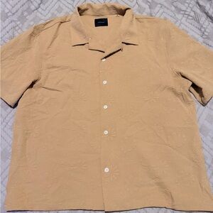 PacSun Beige Floral Textured Men's Shirt